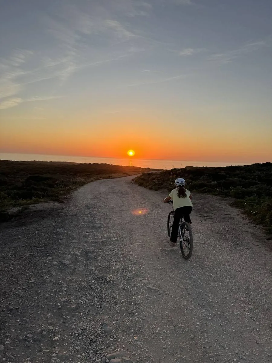 Cycling towards the sunset